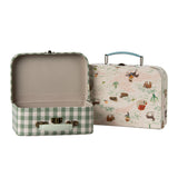 Open Maileg suitcase set in pony print, perfect for storing treasures – available in the UK.