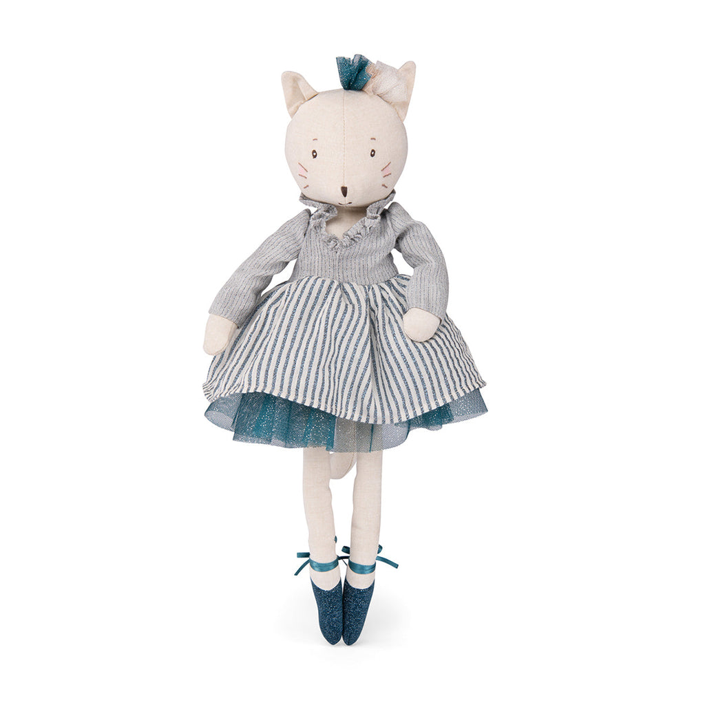 A character from Moulin Roty's ballet collection, celestineis a soft white mouse wearing ballet clothes and ballerina slippers