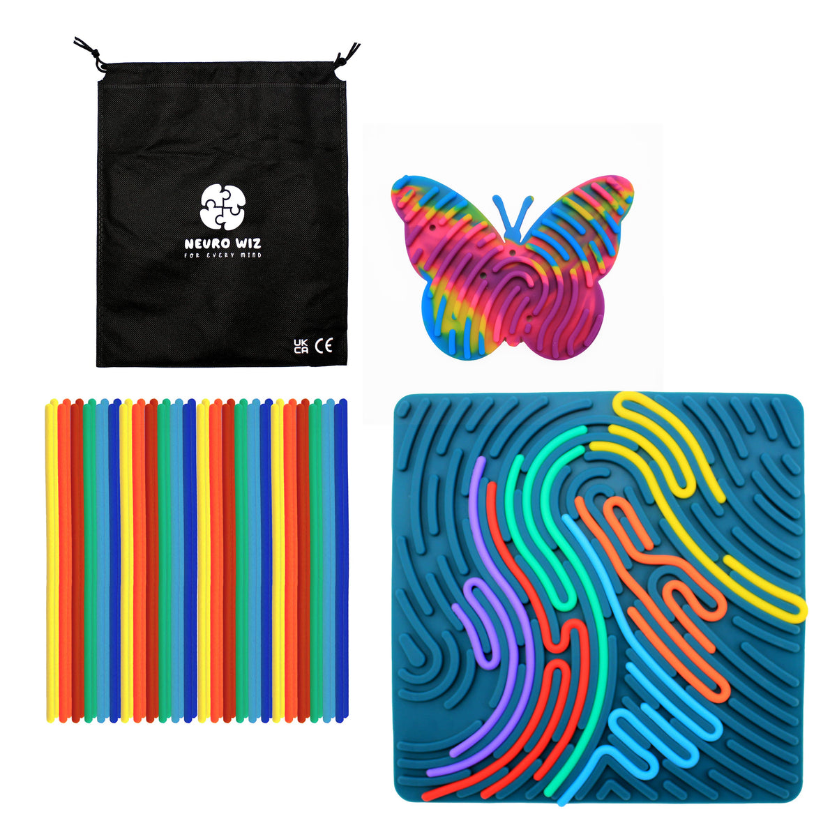 Sensory Silicone Activity Board Square & Butterfly