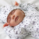 Baby Cotton Onesie – Milk Bottle Print