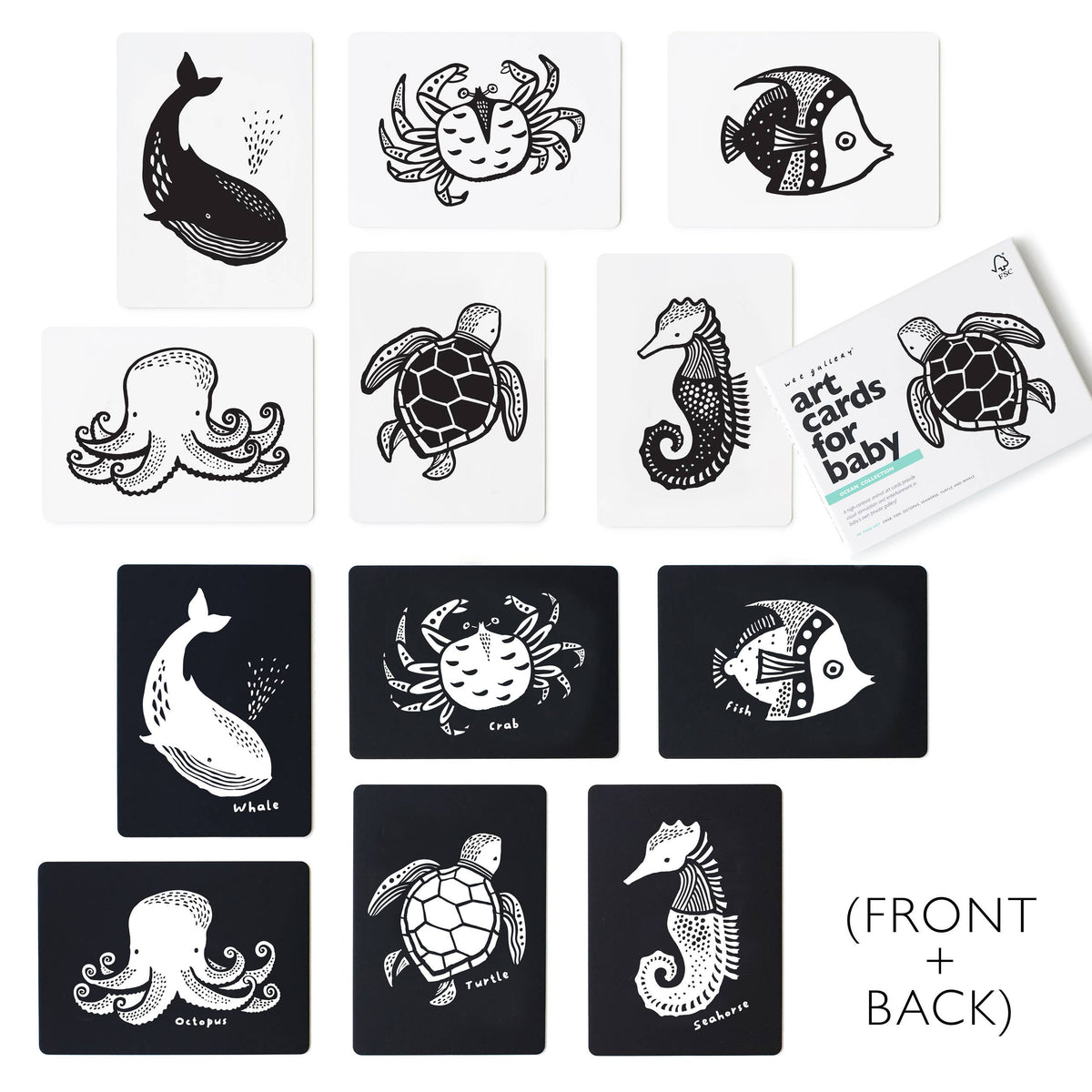 Art Cards for Baby - Ocean Animals - Infant Flash Cards