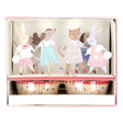 Packaged Meri Meri Animal Friends Cupcake Kit featuring illustrated animal toppers and floral pattern liners.