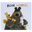 "Bear Worries" children's book cover featuring an illustrated bear holding a cookie, squirrel, and bird.
