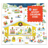 Richard Scarry's Best Advent Calendar Ever book cover showing a festive winter scene, front view.