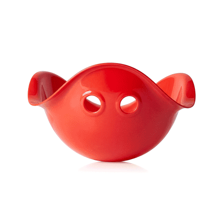 Bilibo open-ended toy for creative play, featuring a durable shell design with two holes on a white background.