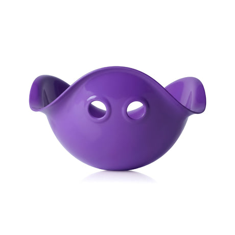 Purple Moluk Bilibo toy for kids, an open-ended shell-shaped seat for imaginative play on a white background.