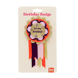 "It's My Birthday!" rosette badge with ribbons packaged on a cream Rex London display card.