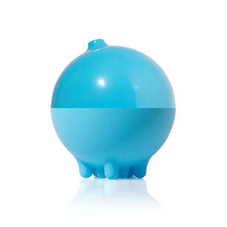 Blue Plui Rain Cloud bath toy by Moluk, a translucent blue plastic water drizzler for sensory toddler play.