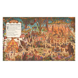 Illustrated children's book spread depicting woodland animals celebrating autumn harvest festival in a forest.