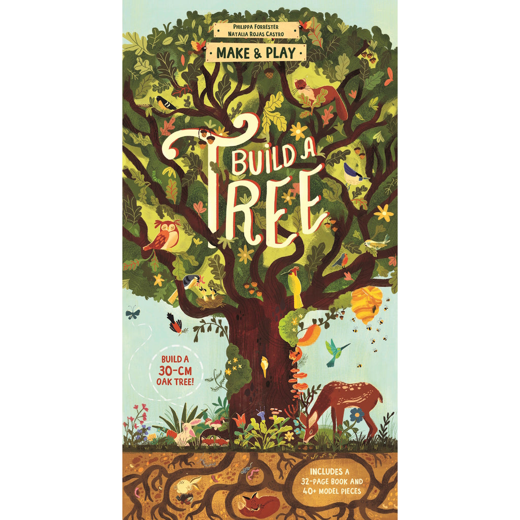 An interactive activity book with press-out pieces to build a 3D tree, complete with animals and leaves, encouraging hands-on, imaginative play.