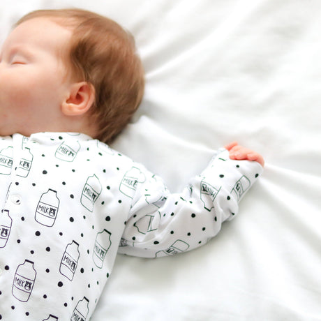 Baby Cotton Onesie – Milk Bottle Print