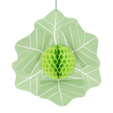 Meri Meri giant cabbage hanging decoration with a green honeycomb paper center and large paper leaves for garden parties.
