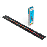Candylab Roadworks straight track expansion pack with assembled black toy road, orange barriers, and product box.
