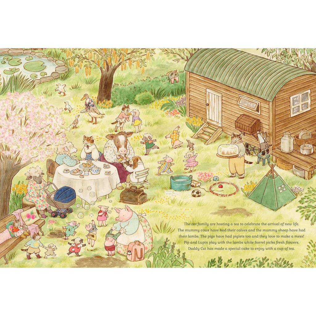 A richly illustrated book following the Cat family through spring, summer, autumn, and winter, exploring nature, traditions, and daily life.