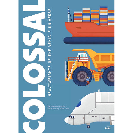 An exciting and visually stunning book showcasing some of the largest, most powerful vehicles ever created, from construction machinery to colossal trucks, with detailed illustrations and fun facts.