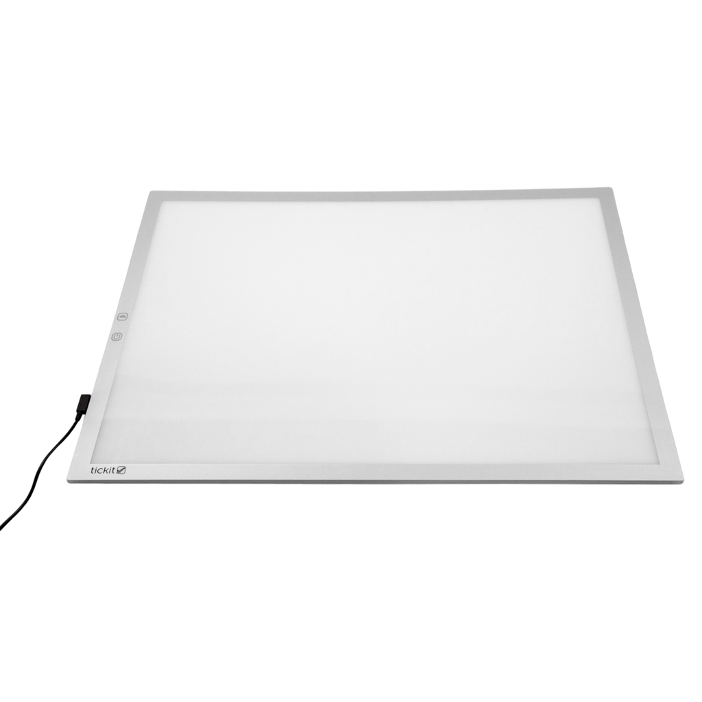 A large, slim LED panel with adjustable color settings, ideal for sensory play, light exploration, and enhancing visual learning activities.