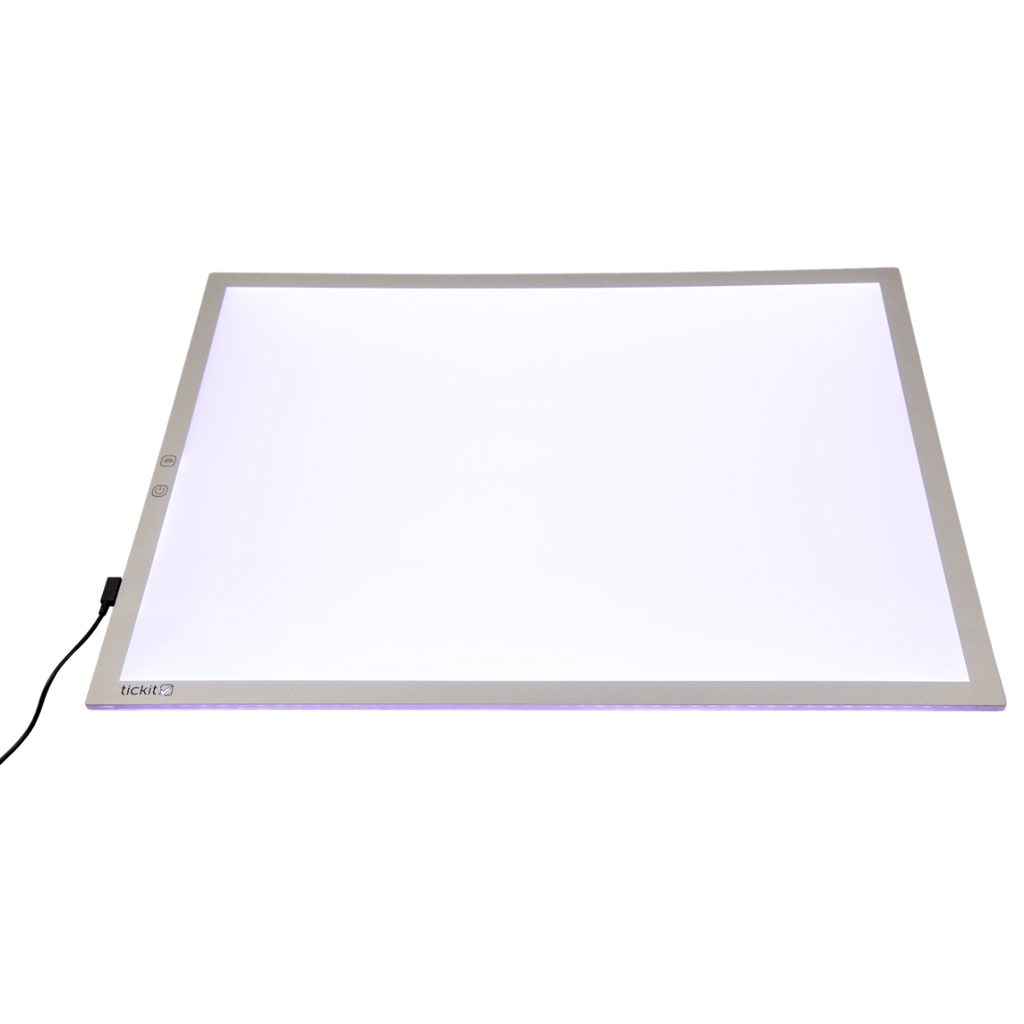 A large, slim LED panel with adjustable color settings, ideal for sensory play, light exploration, and enhancing visual learning activities.