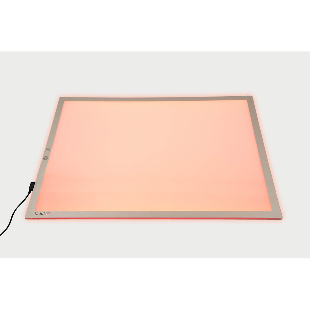 A large, slim LED panel with adjustable color settings, ideal for sensory play, light exploration, and enhancing visual learning activities.