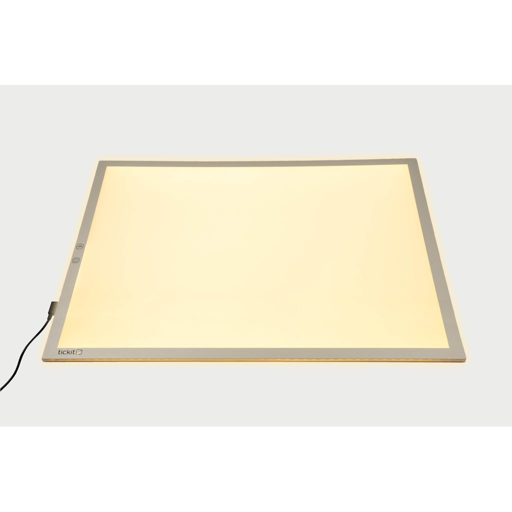 A large, slim LED panel with adjustable color settings, ideal for sensory play, light exploration, and enhancing visual learning activities.