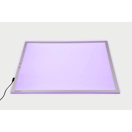 A large, slim LED panel with adjustable color settings, ideal for sensory play, light exploration, and enhancing visual learning activities.