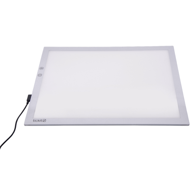 A medium-sized LED panel with adjustable color-changing lights, perfect for sensory exploration, color mixing, and visual learning activities.