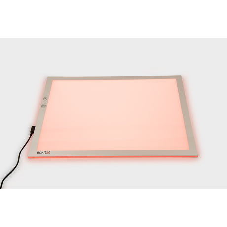 A medium-sized LED panel with adjustable color-changing lights, perfect for sensory exploration, color mixing, and visual learning activities.