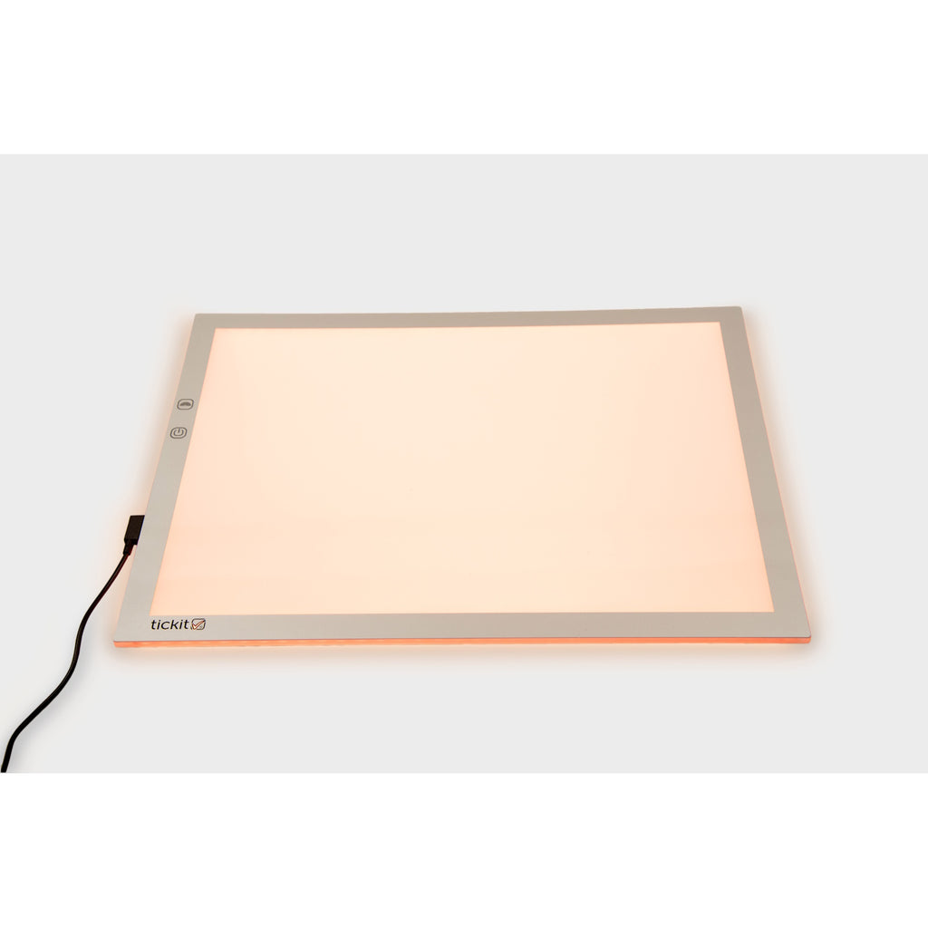 A medium-sized LED panel with adjustable color-changing lights, perfect for sensory exploration, color mixing, and visual learning activities.