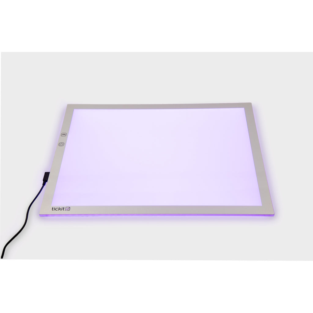 A medium-sized LED panel with adjustable color-changing lights, perfect for sensory exploration, color mixing, and visual learning activities.