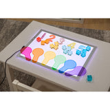 A medium-sized LED panel with adjustable color-changing lights, perfect for sensory exploration, color mixing, and visual learning activities.