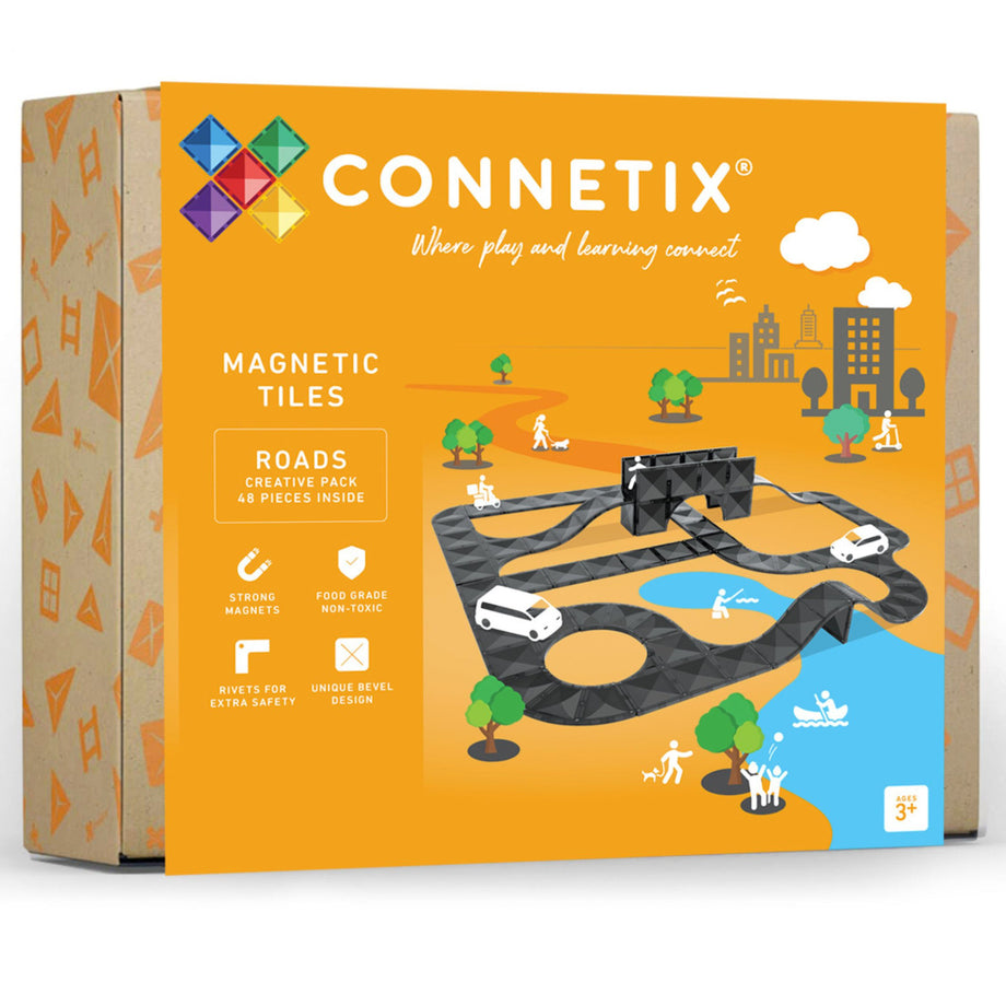 CONNETIX Magnetic Tiles ROADS Creative Pack 48 pcs. – My Small
