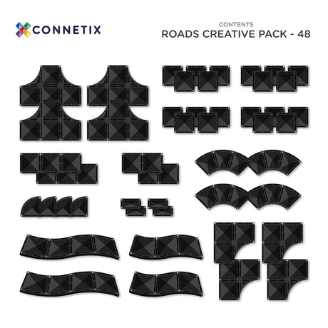 CONNETIX Magnetic Tiles ROADS Creative Pack 48 pcs.