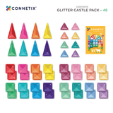 CONNETIX Magnetic Tiles GLITTER Castle Pack 48 pcs.