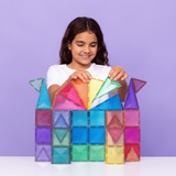 CONNETIX Magnetic Tiles GLITTER Castle Pack 48 pcs.