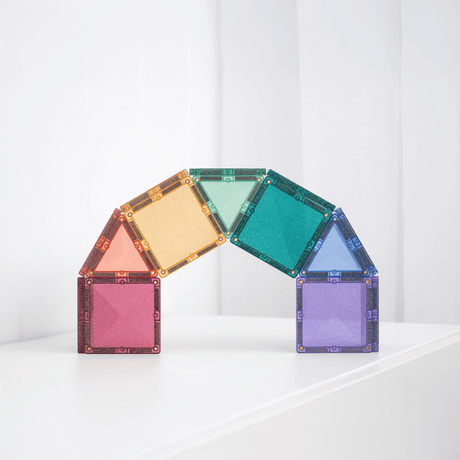 CONNETIX Magnetic Tiles GLITTER Castle Pack 48 pcs.
