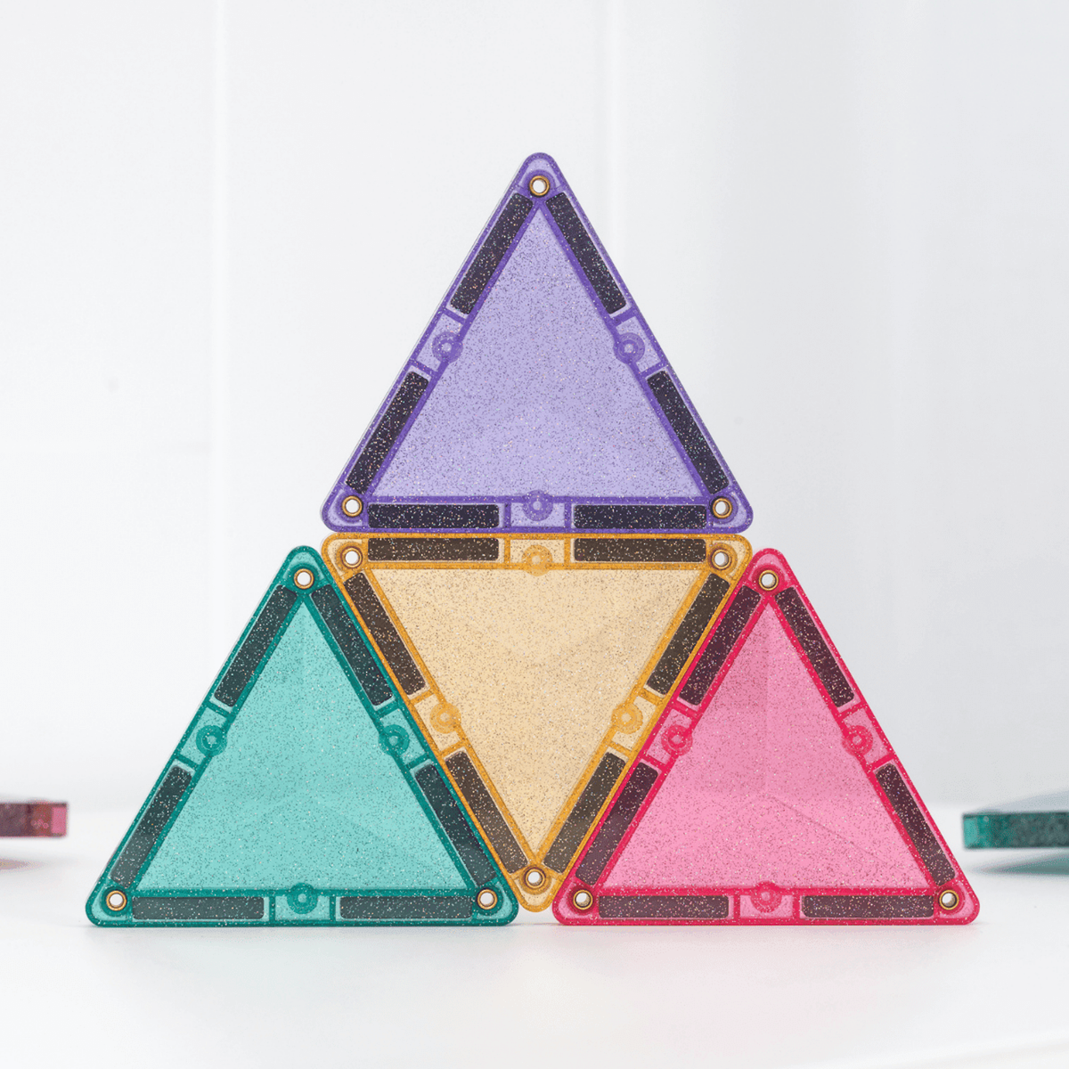 CONNETIX Magnetic Tiles GLITTER Castle Pack 48 pcs.