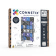 Packaging box for the Connetix 61-piece magnetic tiles ball run galaxy pack.