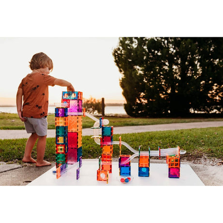 CONNETIX Magnetic Tiles RAINBOW Ball Run Pack 92 pcs.