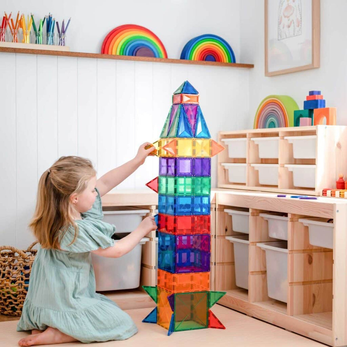 CONNETIX Magnetic Tiles RAINBOW Creative Pack 102 pcs.