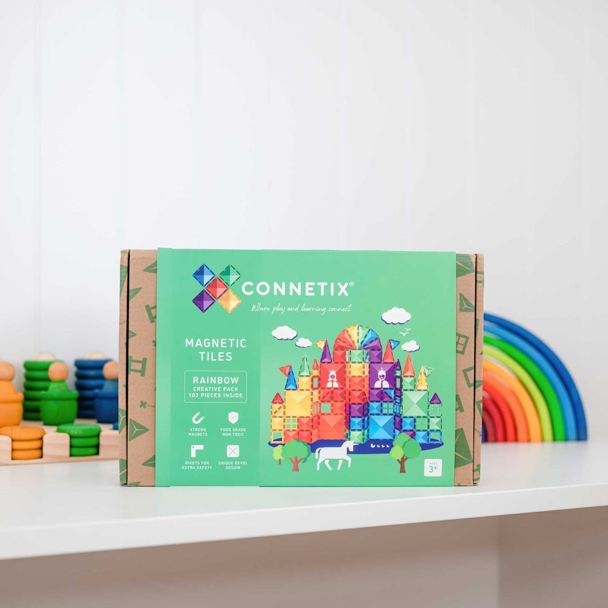 CONNETIX Magnetic Tiles RAINBOW Creative Pack 102 pcs.