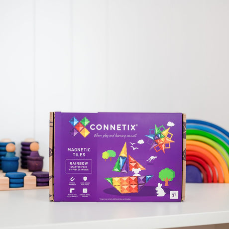 CONNETIX Magnetic Tiles RAINBOW Starter Pack 60 pcs.