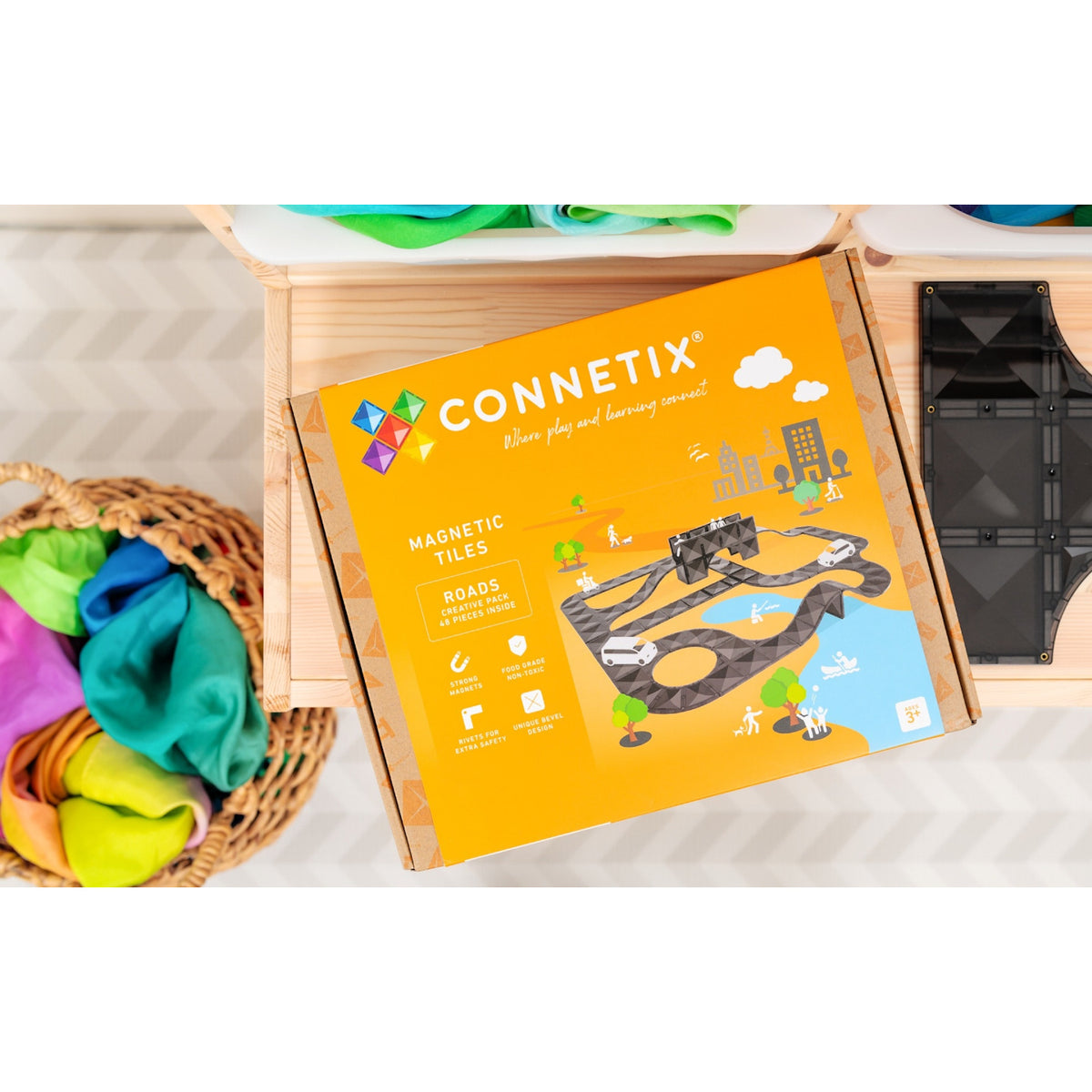 CONNETIX Magnetic Tiles ROADS Creative Pack 48 pcs.