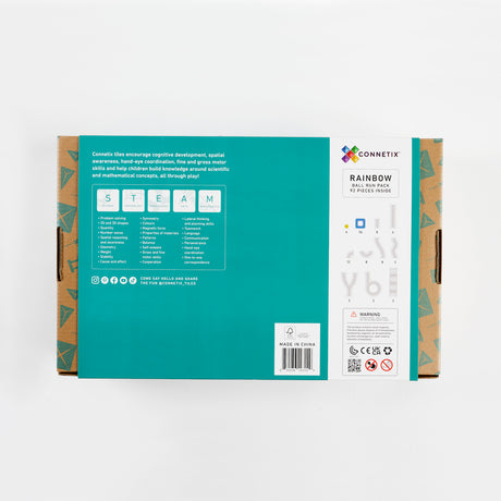 CONNETIX Magnetic Tiles RAINBOW Ball Run Pack 92 pcs.