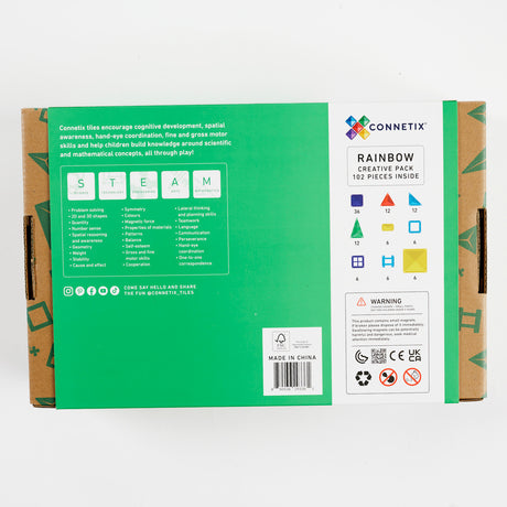 CONNETIX Magnetic Tiles RAINBOW Creative Pack 102 pcs.