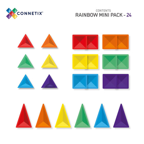 CONNETIX Magnetic Tiles RAINBOW Mini Pack 24 pcs.