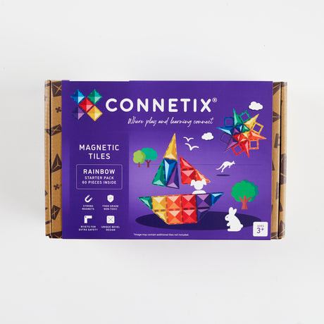 CONNETIX Magnetic Tiles RAINBOW Starter Pack 60 pcs.