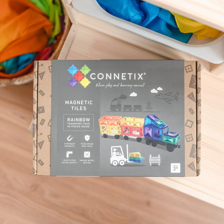 CONNETIX Magnetic Tiles RAINBOW Transport Pack 50 pcs.