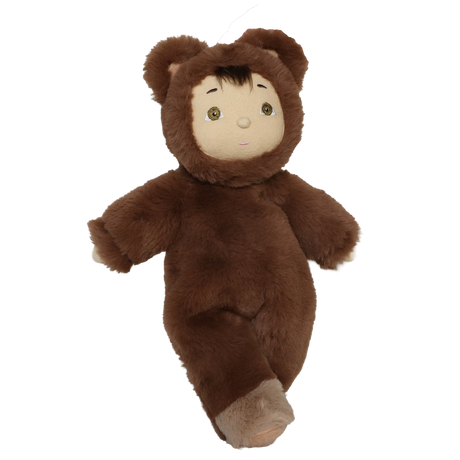 Olli Ella Cozy Day Dinkum Doll Bobby Bear plush toy doll standing against a white background.