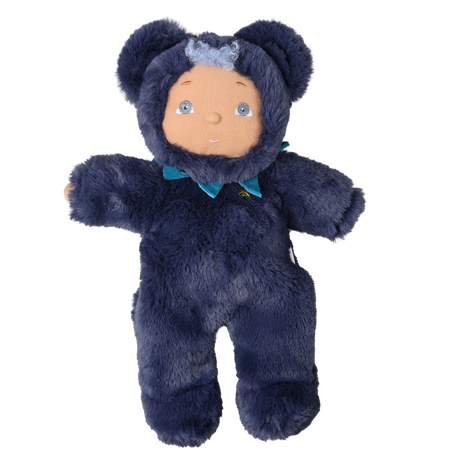 Olli Ella Cozy Dinkum Doll Blueberry Bear plush toy on a white background.