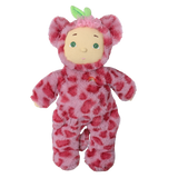 Olli Ella Cozy Dinkum Cherry Cheetah plush doll standing on a white background.