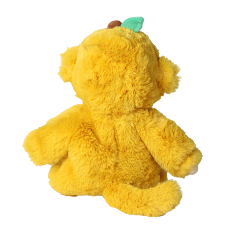 Olli Ella Cozy Dinkum Mango Monkey plush doll from the back  on a white background.